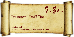 Trummer Zsóka névjegykártya